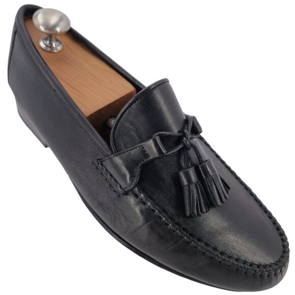 Allen Edmonds Italian Dress Shoes Men 8 Butter Soft Black Leather Tassel Loafers